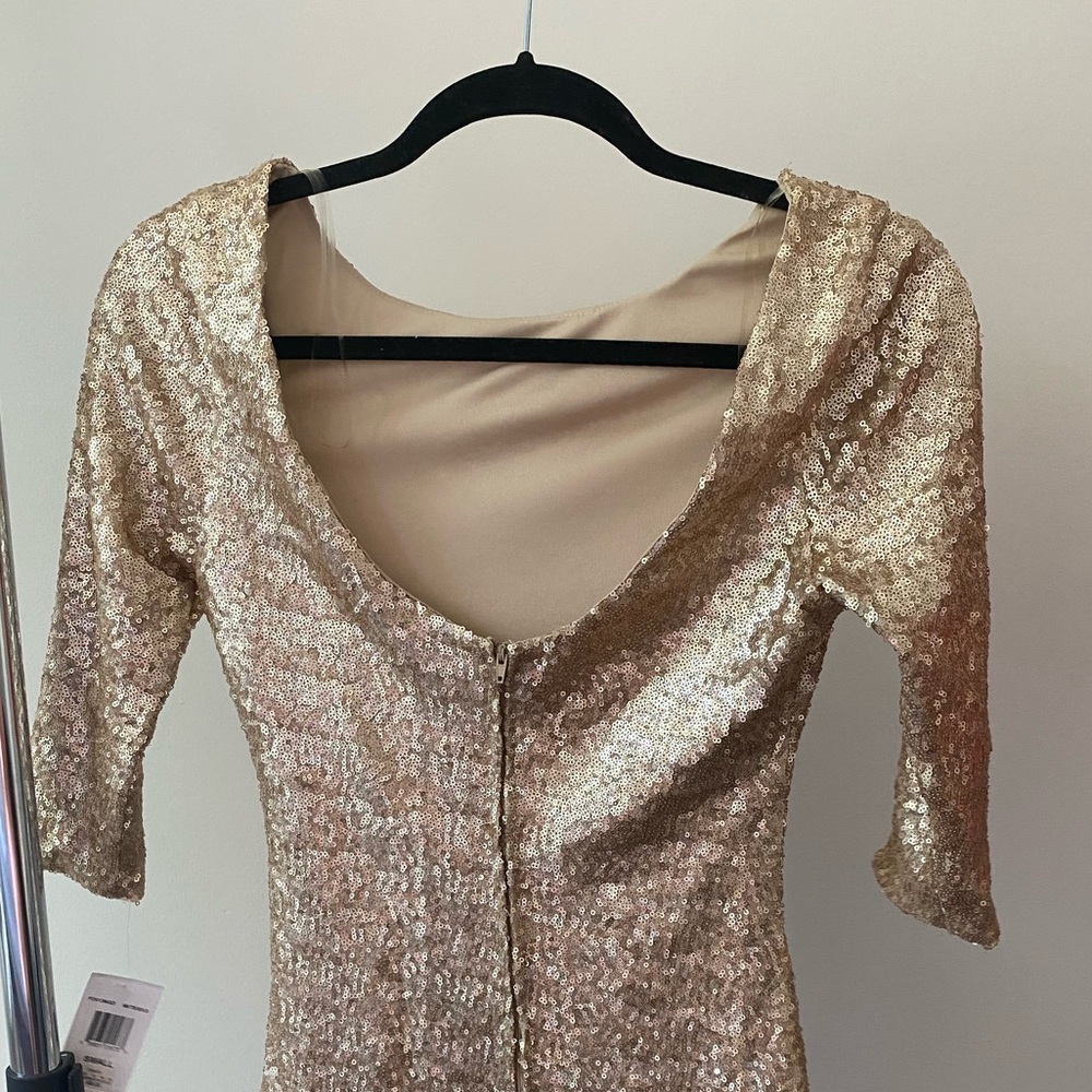 gold sequence dress